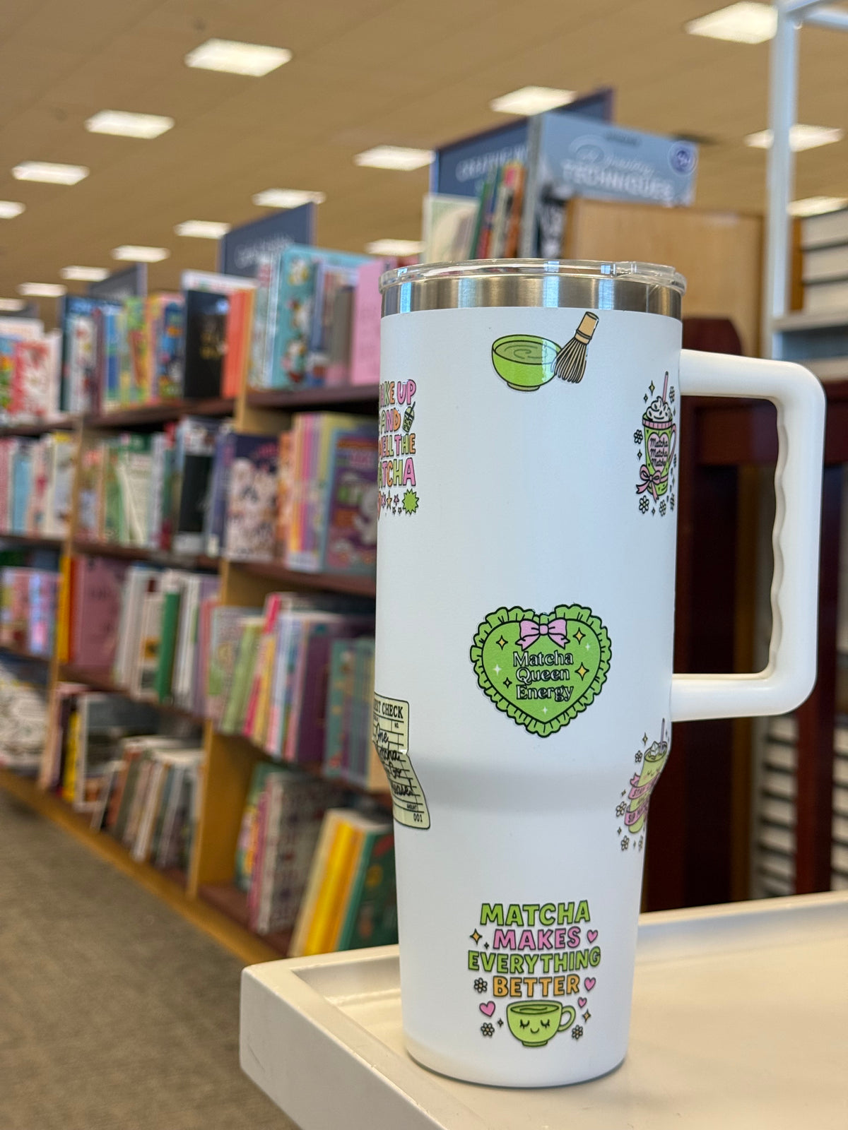 Matcha Magic Tumbler | 40oz Insulated Stainless Steel Tumbler with Carry Handle & Reusable Straw