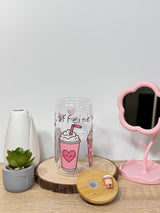 Caffeine Vibes | 16oz Glass Tumbler with Decorative Bamboo Lid & Glass Straw