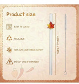 Maple Leaf Glass Straw with Cleaner