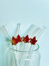 Maple Leaf Glass Straw with Cleaner