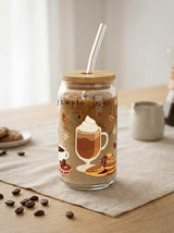 Sweet Treats Bring Simple Joys  | 16oz Glass Tumbler with Decorative Bamboo Lid & Glass Straw