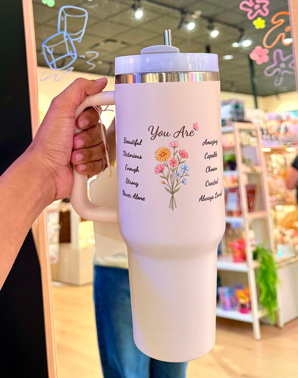 You Are Tumbler | Pastel Pink | 40oz Insulated Stainless Steel Tumbler