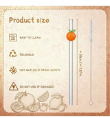 Orange Glass Straw with Cleaner