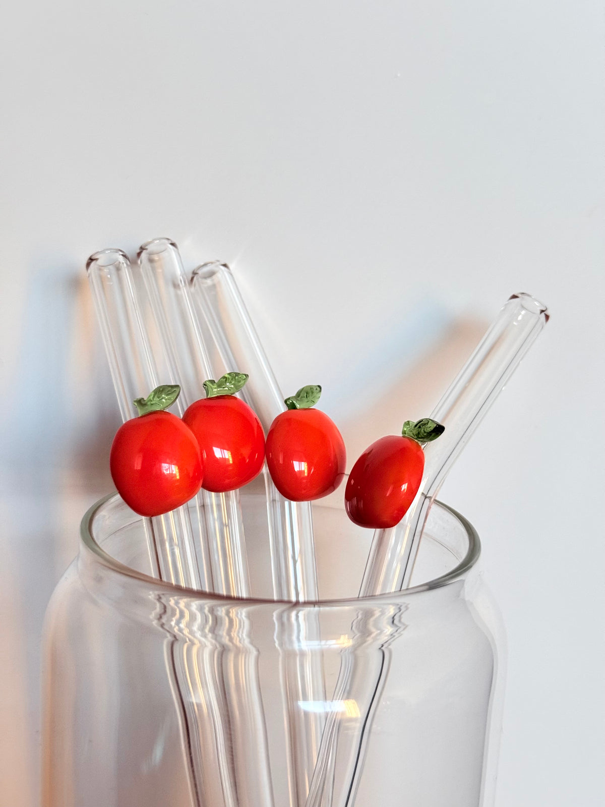 Orange Glass Straw with Cleaner