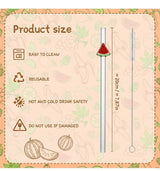 Watermelon Glass Straw with Cleaner
