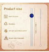 Blueberry Glass Straw with Cleaner