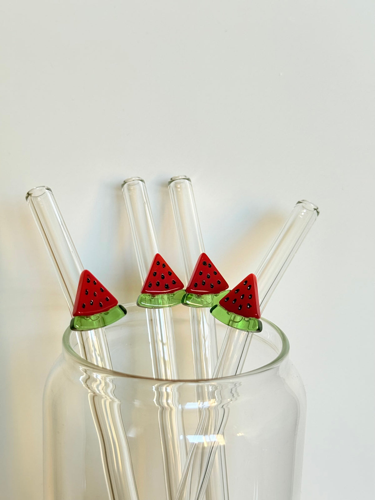 Watermelon Glass Straw with Cleaner