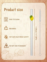 Lemon Glass Straw with Cleaner