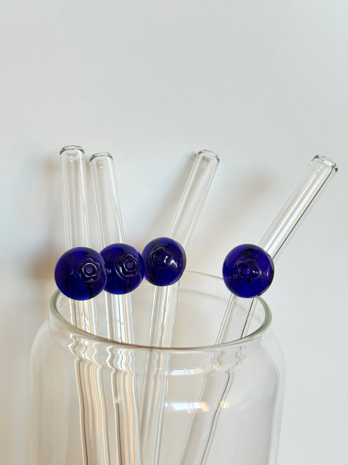 Blueberry Glass Straw with Cleaner