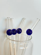 Blueberry Glass Straw with Cleaner