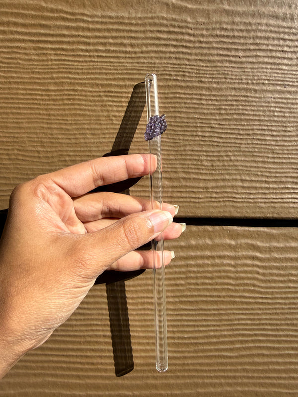 Grapes Glass Straw with Cleaner